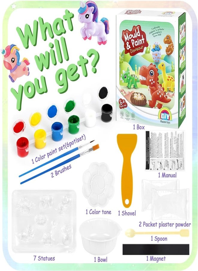 LeafLoom Toys DIY Mould & Paint Craft Kit - Dinosaurs,Kids for 5 Years,Plaster Figurine Set with Pigments, Palette & Mold, Painting Art & Craft Set -Gift Toys for 3-8 Year Old Boys & Girls || Multicolour Dinosaurs - Image 5